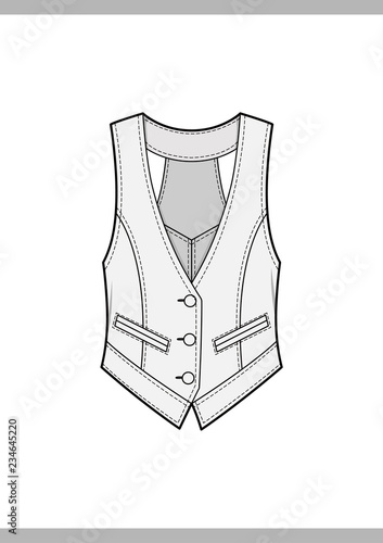 Vest Fashion Technical Drawings Flat Sketches Vector Template Buy This Stock Vector And Explore Similar Vectors At Adobe Stock Adobe Stock