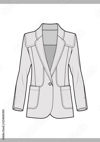 OUTER Fashion technical drawings flat Sketches vector template - Buy ...