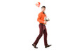 © LIGHTFIELD STUDIOS - Handsome man with bouquet of flowers and red balloon isolated on white