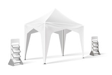 Vector Outdoor Exhibition Tent Pop Up Marquee Mock
