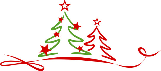 silhouette christmas tree