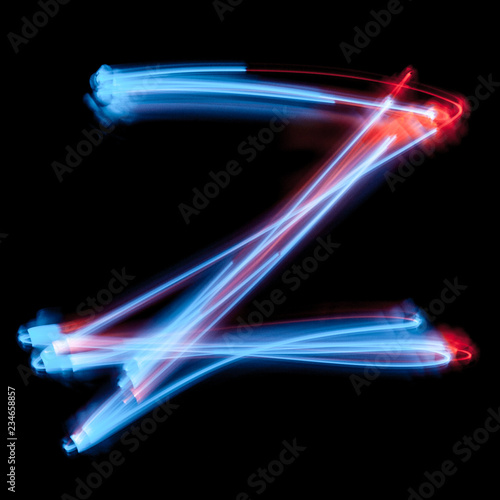 Letter Z of the alphabet made from neon sign Poster Mural XXL