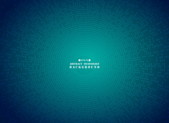Wall Mural - abstract of futuristic blue square grid pattern circle background.