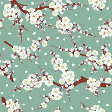 Seamless Pattern With Flowering Branches