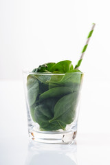 Wall Mural - glass of fresh spinach