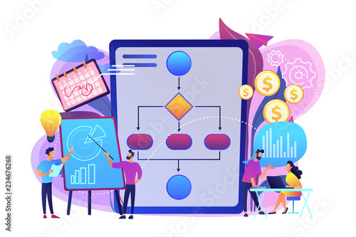 Businessmen Work With Improvement Diagrams And Charts - 