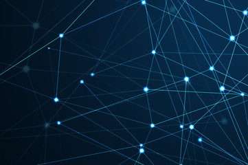 Abstract polygonal space. Background with connecting dots and lines. The concept illustration