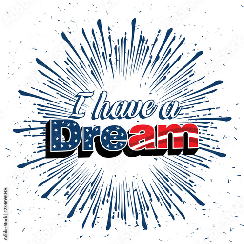 Cuadros en Lienzo I have a dream text on a star burst grungy background