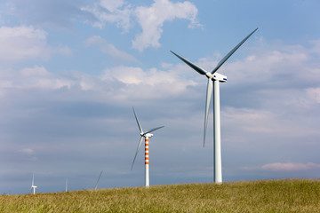 Wind blades on sweet hills