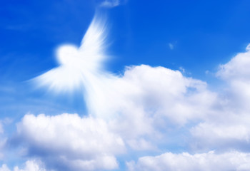 Canvas Afdrukken
 - angel of clouds in the sky