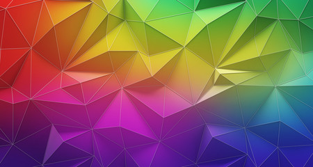 Wall Mural - colorful low poly geometric background. 3d rendering.