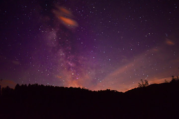 astrophotography with a very amazing night sky and the milky way