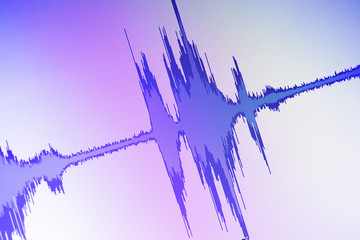 Wall Mural - Audio sound wave studio editing