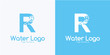 combination letter R and Water logo design concept