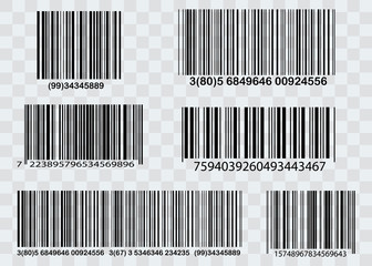 Barcode isolated on transparent background. Vector icon