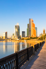 Skyscrapers In Business Center Of Presnensky District, Beside The Moscow River, Moscow, Russia