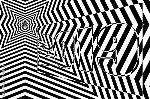 Abstract Black And White Geometric Pattern With Polygons
