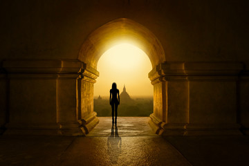 Wall Mural - meditation in buddhist temple