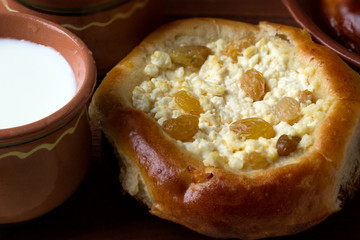 Wall Mural - Homemade pies with cottage cheese.