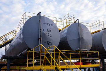 Oil industry. Oil Storage Tanks for petroleum products at the refinery. Septic tanks  will bring down the use of underground water treatment plant.