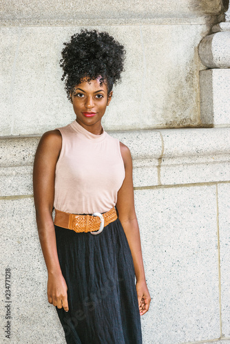Portrait Of Young African American Woman In New York Young Black