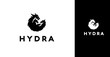 Modern Black Silhouette Of 4 Hydra Dragons Icon