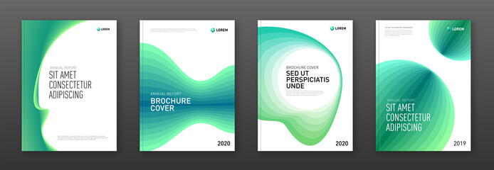 Wall Mural - Annual report cover design templates set for business