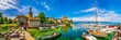 YVOIRE, FRANCE, JULY 21, 2017: Lakeside view of Castle in French city Yvoire
