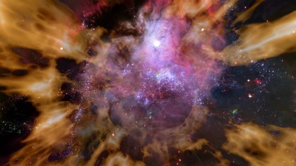Wall Mural - Traveling through a wormhole in space (Loop).