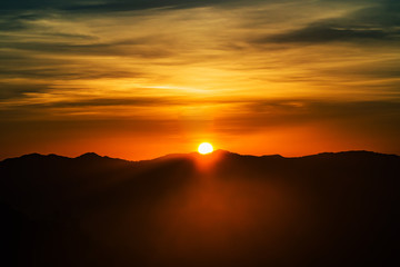  landscape Mountain with sunset  in  Nan Thailand