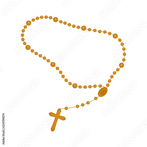 Cuadros en Lienzo Isolated rosary beads icon. Vector illustration design