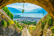 funicular at Vevey ascending to Mont Pelerin in Switzerland