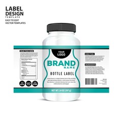 Wall Mural - Bottle label, Package template design, Label design, mock up design label template