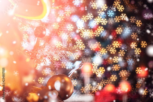 Foto-Schiebegardine mit Schienensystem - Christmas background with sparkle bokeh light (von joeycheung)
