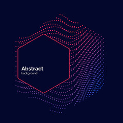 vector abstract background with dynamic waves, line and particles.
