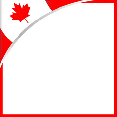 Wall Mural - Canadian flag corner wave maple leaf symbol frame with empty space for your text.