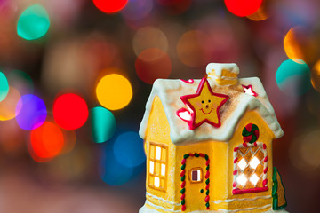 Sticker - Lighting house and christmas tree