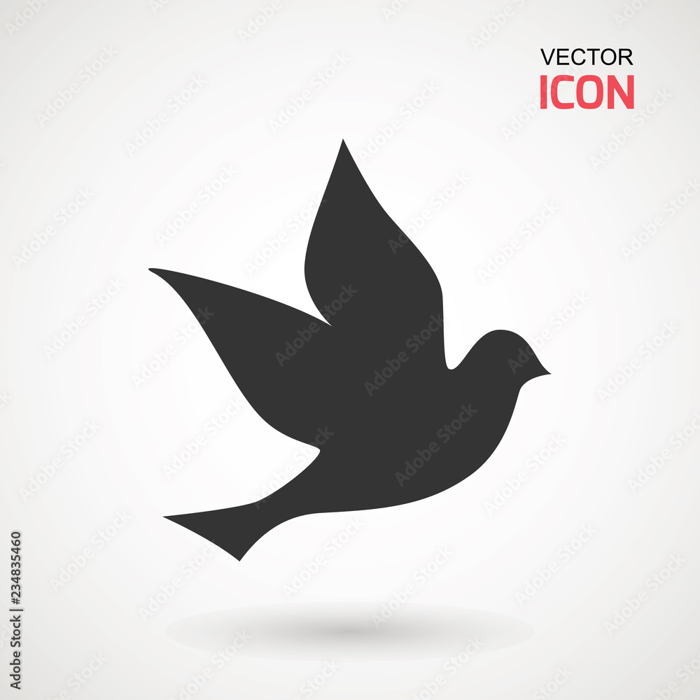 Bird icon flat. Illustration isolated vector sign symbol. Stock Vector ...
