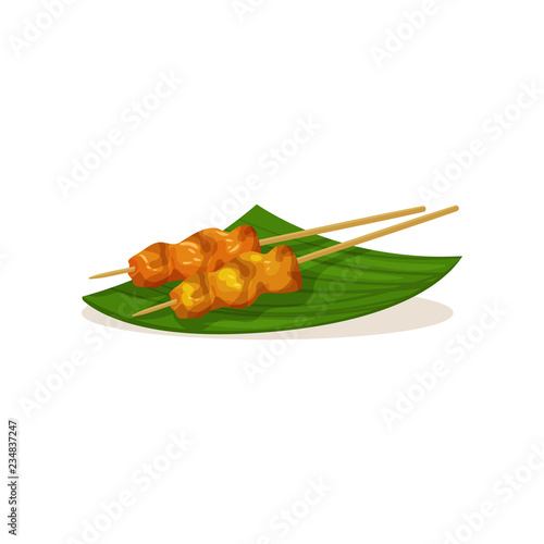 Fotografía Traditional Malaysian snacks on wooden sticks