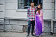 © AS Photo Family - Stylish indian hindu couple posed on street.