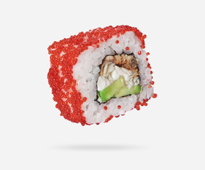 sushi roll isolated on white background