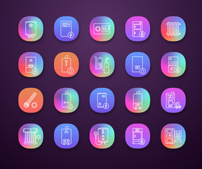 Sticker - Heating app icons set