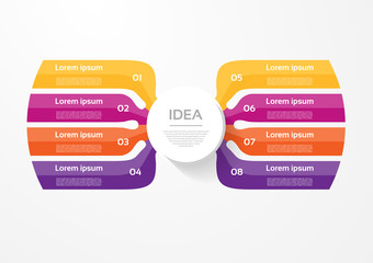 Wall Mural - Vector infographic template for diagram, graph, presentation and chart. Business concept with 8 options, parts, steps or processes