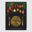 Vector illustration sketch - Greeting cards and holiday design. Vintage Xmas Menu