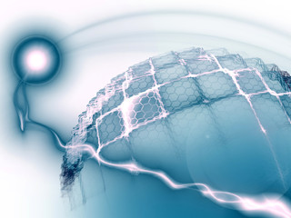 sphere in the information space, illustration of cybercosmos