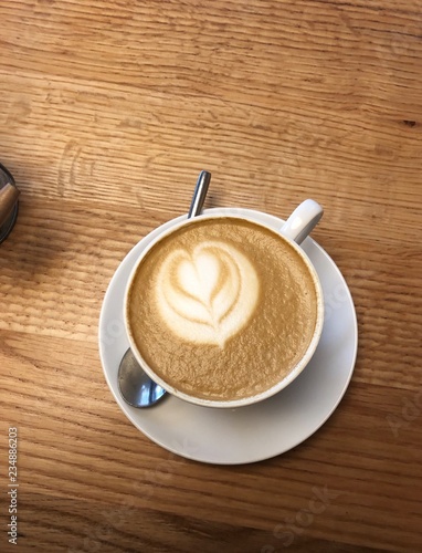 Fotografie, Obraz Delicious cappuccino with a pattern in the restaurant