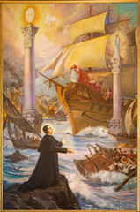 TURIN, ITALY - MARCH 15, 2017: The painting of glorious dreams of Don Bosco  