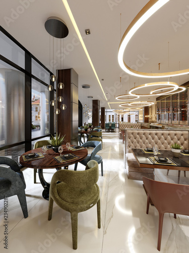 Luxury Restaurant In Contemporary Style With Exquisite