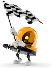 Sticker - Emergency siren character waving race flag