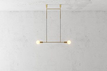 Wall Mural - Modern gold metal lamp. The loft-style. 3d render